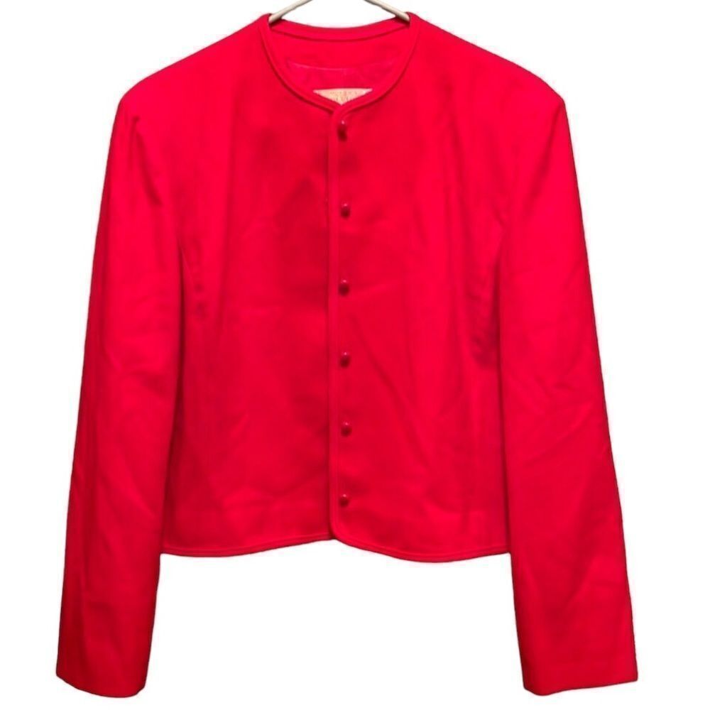 Vintage Pendleton Women’s Button Down Blazer Cherry Red Small Medium See Measure